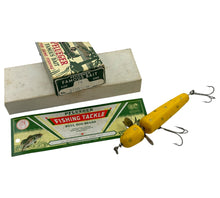 画像をギャラリービューアに読み込む, Pflueger Globe Antique Wood Fishing Lure with Vintage Graphics Canoe Box and Insert. Box End Stamped