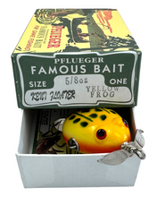 Charger l'image dans la galerie, PFLUEGER KENT FROG FLOATER FISHING LURE + CANOE BOX. YELLOW FROG.