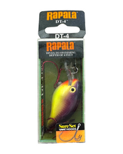 Load image into Gallery viewer, RAPALA FISHING DT-4 RATTLING CRANKBAIT. CHARTREUSE PURPLE SHINER