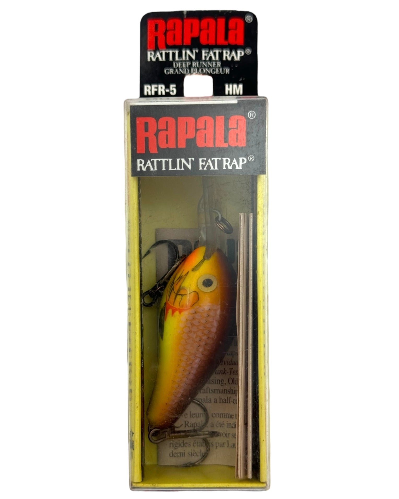 RAPALA LURES RATTLIN FAT RAP 5 Fishing Lure • HOT MUSTARD