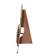 Lade das Bild in den Galerie-Viewer, A rustic cabin decor piece. Old fishing display made from a single piece of thick cardboard , featuring a small hanging loop at the bottom.