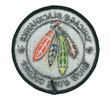 Load image into Gallery viewer, National Hockey League CHICAGO BLACKHAWKS BOY SCOUTS DAY Embroidered Patch. SHOW YOUR COLORS. Back