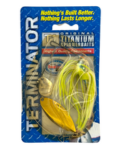 Load image into Gallery viewer, TERMINATOR T-1 TITANIUM SPINNER IN CHARTREUSE and WHITE SHAD