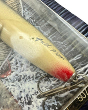 Charger l'image dans la galerie, Wood Muskie Bait from Full Moon Tackle of Mantorville, Minnesota. Numbered 40 of 50. Signed Tom Anderson. up close