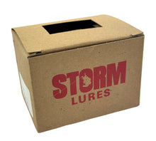 Load image into Gallery viewer, STORM LURES HALF DOZEN DEALER BOX for V76 WIGGLE WART in LUMINOUS GREEN HERRINGBONE