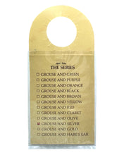 Charger l'image dans la galerie, FAMOUS GROUSE SCOTCH WHISKEY BOTTLE PROMO. WET FLY with GROUSE & SILVER. feather color chart