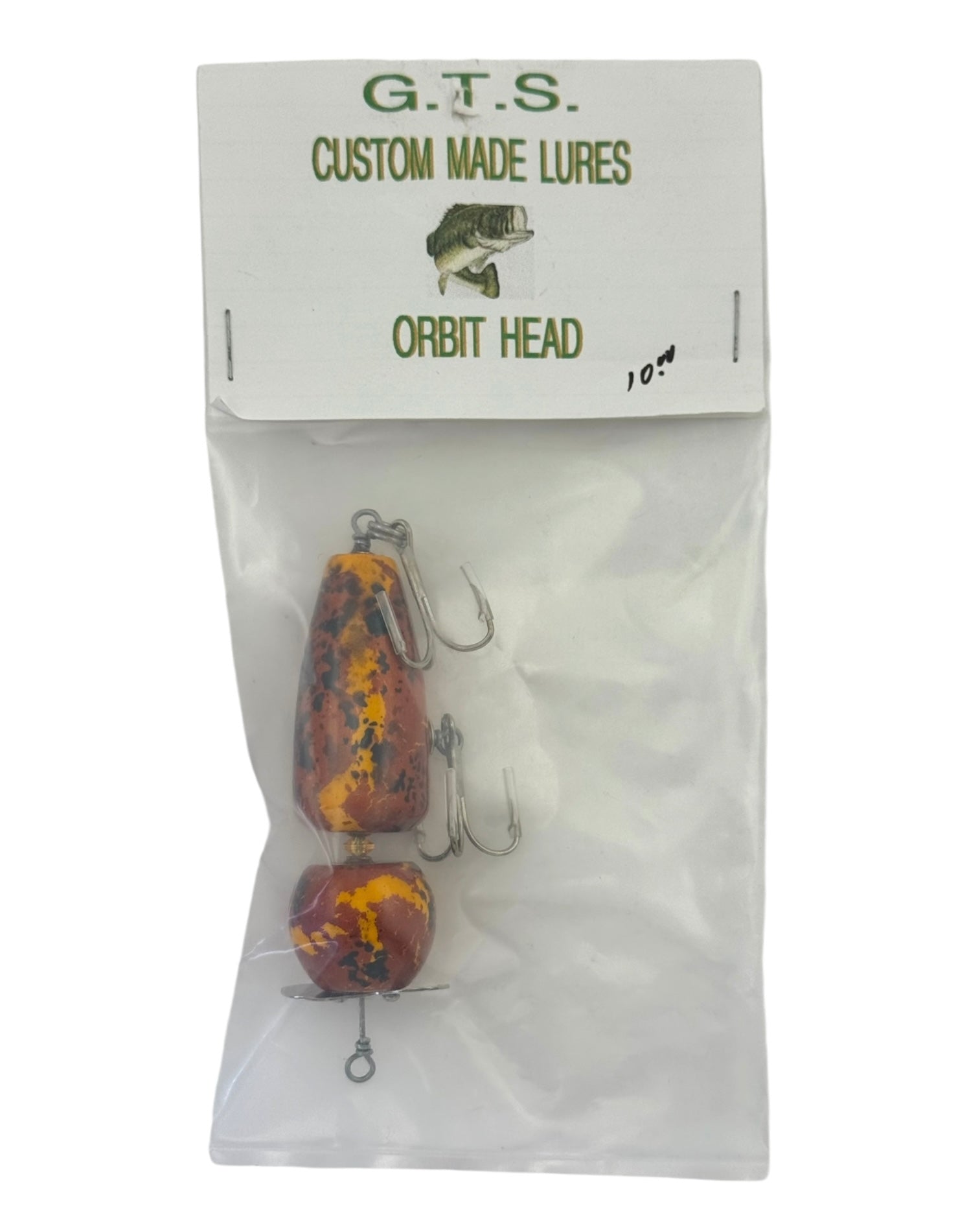 custom made wood fishing lures WOOD ROTARY BAIT • GEORGE SARSFIELD GTS CUSTOM MADE LURES ORBIT HEAD Fishing Lure • BROWN YELLOW SPLASH