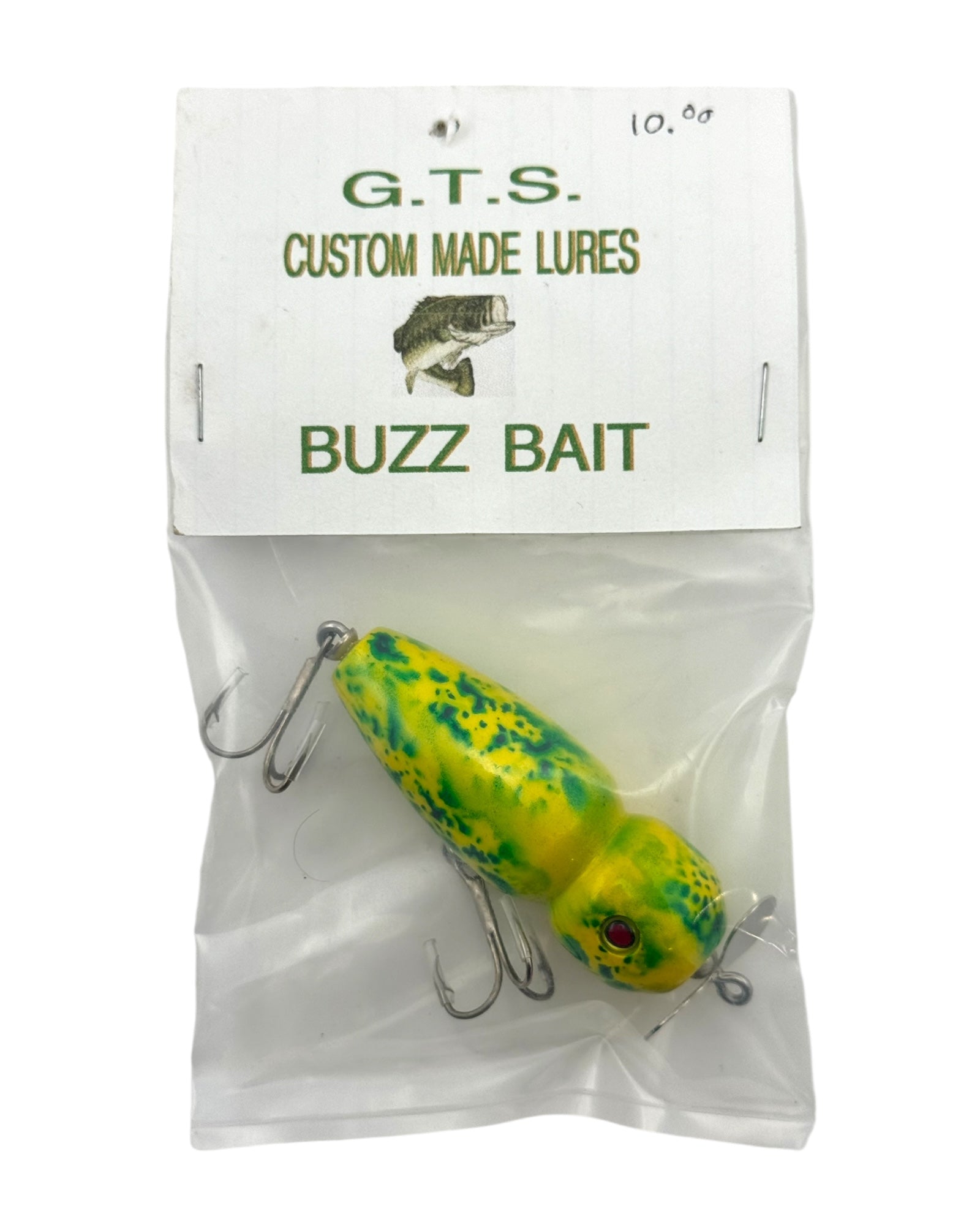 buzz bait fishing lures GEORGE SARSFIELD GTS CUSTOM MADE LURES BUZZ BAIT Fishing Lure • YELLOW & GREEN SHIMMER