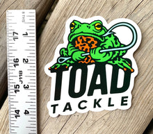 Cargar imagen en el visor de la galería, Laminated WATERPROOF Vinyl TOAD TACKLE Sticker Measures 4 x 4