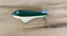 Load image into Gallery viewer, JUMPING JO Antique Fishing Lure with Original Retro Graphics Box. Made in Dayton, Ohio for Great Lakes Fish! 2