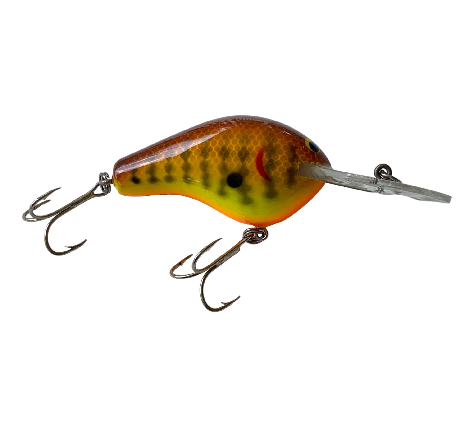 BELLY STAMPED • BAGLEY BAIT COMPANY DB-2 Diving B 2 Fishing Lure • DC9 DARK CRAYFISH on CHARTREUSE