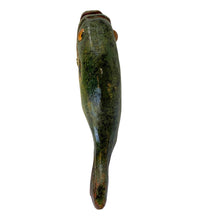Load image into Gallery viewer, Top View of DULUTH FISHING DECOY (D.F.D.) by JIM PERKINS • LARGE BLUEGILL w/ BUFFALO NICKEL