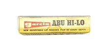 Load image into Gallery viewer, Box Graphics View of GARCIA ABU HI-LO Fishing Lure with Vintage Graphics Original Box
