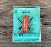 Load image into Gallery viewer, ST. LOUIS, MISSOURI • Antique MUELLER-PERRY COMPANY 3/8 oz Class CRAZY LEGS Fishing Lure • ORANGE