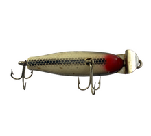 Load image into Gallery viewer, Toad Tackle • ToadTackle.net • ToadTackle.co • ToadTackle.us • Vintage Antique Discontinued Fishing Lures • THE CREEK CHUB BAIT COMPANY (CCBCO) MIDGET PIKIE w/ Pressed Eyes Antique Fishing Lure in BLACK SCALE