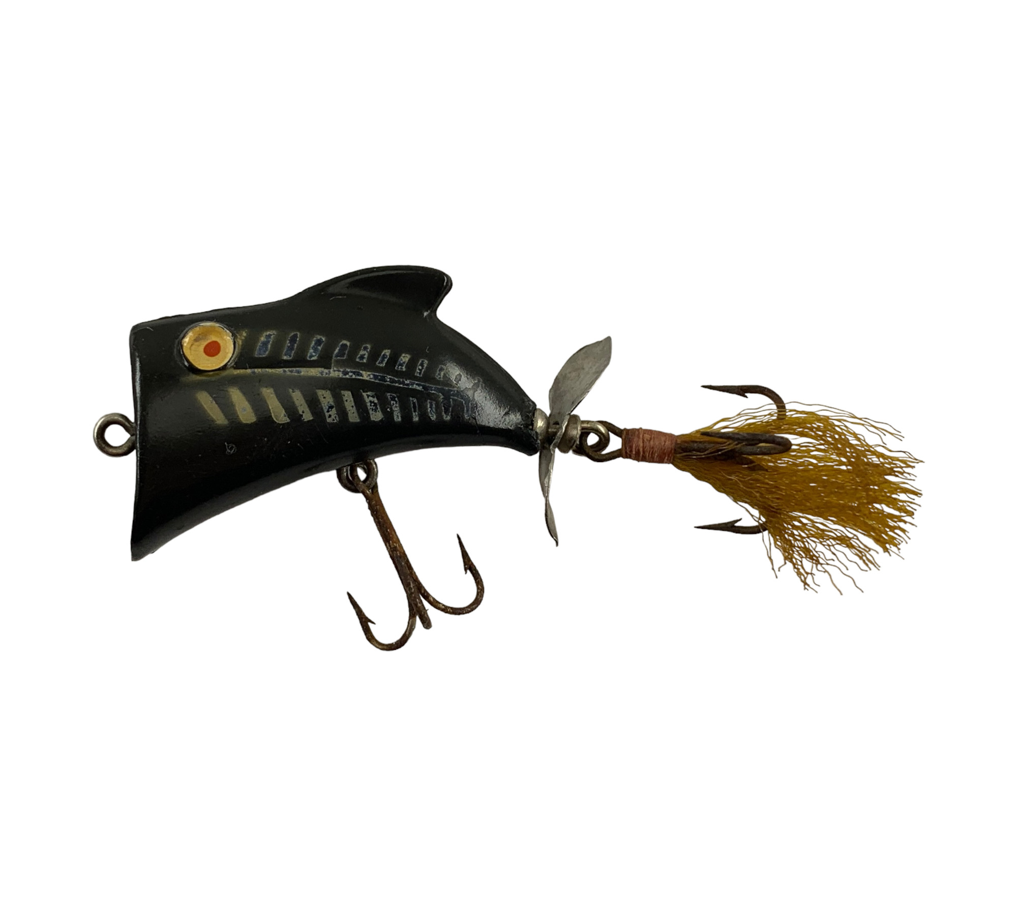 WHOPPER STOPPER LURES TOPPER Vintage Fishing Lure • BLACK HERRINGBONE –  Toad Tackle