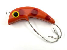Charger l'image dans la galerie, Antique IDEEL "The Weeder" 5/8 oz Spring Loaded Fishing Lure • ORANGE w/ RED DOTS