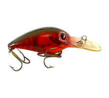 Load image into Gallery viewer, Right Facing View of STORM LURES SUSPENDING WIGGLE WART Fishing Lure in "MOSS BACK" (Green Back) NATURISTIC RED CRAYFISH