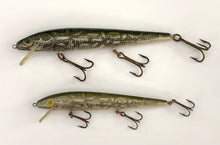 Cargar imagen en el visor de la galería, Lot of 2 REBEL LURES 4.5" & 5.5" MINNOW Fishing Lures • NATURALIZED PIKE