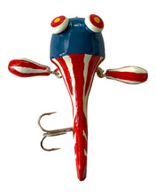 Load image into Gallery viewer, Top View of MARTY'S YANKEE DOODLE DANDY "FROGGISH" Fishing Lure Handmade by MARK M. DEVLIN JR. Available at Toad Tackle.