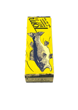 Load image into Gallery viewer, WEEDLESS HARDWARE • ANTIQUE TOM BAIT COMPANY TOP-RUNNING GIZMO Fishing Lure with ORIGINAL BOX & PAPERS • G-WG-BY BLACK/YELLOW