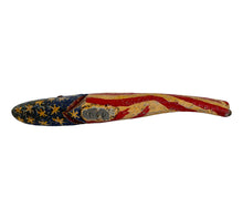 Load image into Gallery viewer, DFD Belly Weight View of DULUTH FISHING DECOY by JIM PERKINS • AMERICANA FLAG FISH