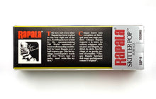 Charger l'image dans la galerie, BOX Back View of RAPALA SKITTER POP Topwater Fishing Lure in STAINLESS STEEL GOLD MULLET