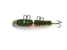 Load image into Gallery viewer, LUCKY STRIKE BAIT WORKS Jointed Wood Fishing Lure • GREEN PIKE