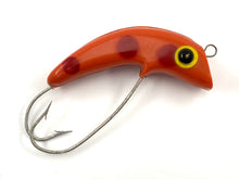 Charger l'image dans la galerie, Antique IDEEL "The Weeder" 5/8 oz Spring Loaded Fishing Lure • ORANGE w/ RED DOTS