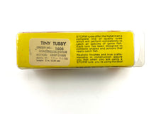 Charger l'image dans la galerie, Bottom of Box Factory Sticker for STORM LURES TINY TUBBY Vintage Fishing Lure in Chartreuse/Perch