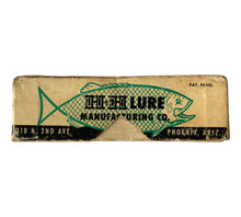 Load image into Gallery viewer, Box Side View of H & H LURE MANUFACTURING COMPANY of Phoenix Arizona SCORPION Fishing Lure Box w/ Original Papers. For Sale at Toad Tackle.
