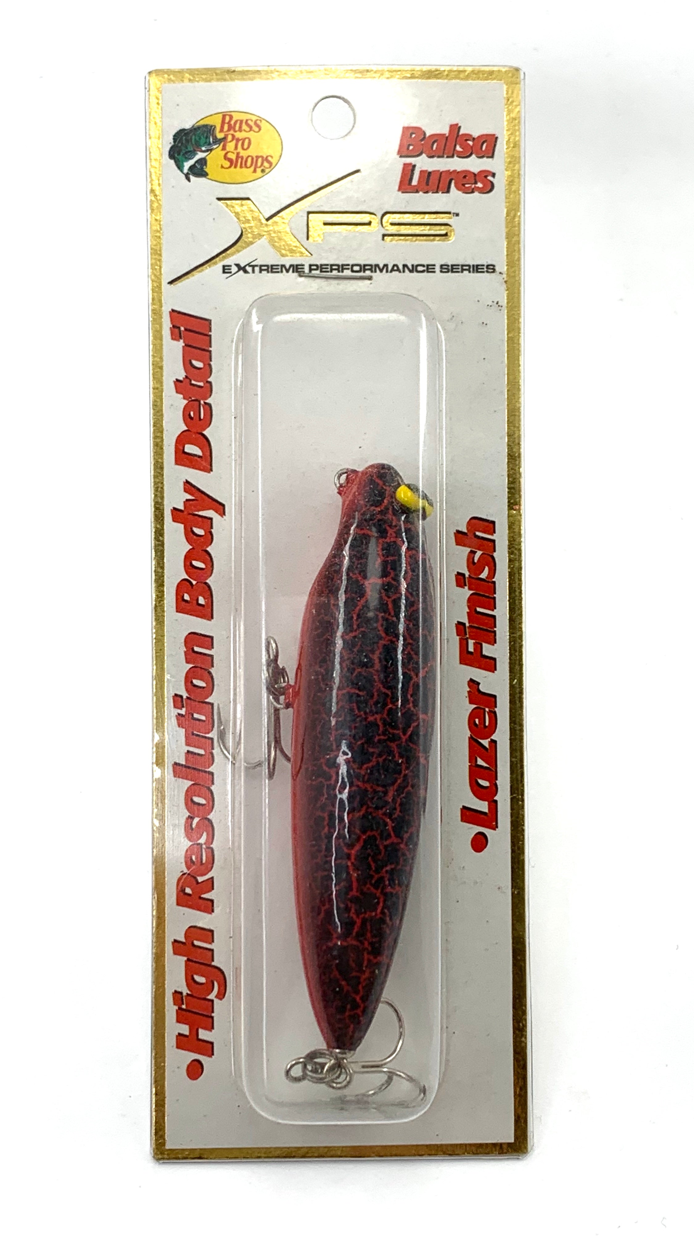 Bass Pro Shops • XPS BALSA FISHING LURE • BLACK RED CRACKLE – Toad
