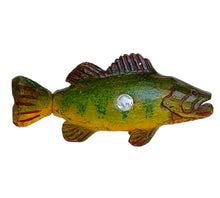 Load image into Gallery viewer, Right Facing View of DULUTH FISHING DECOY (D.F.D.) by JIM PERKINS • PERCH w/ ARTICULATED TAIL