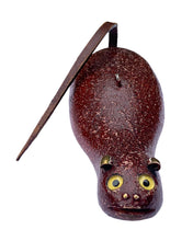 Load image into Gallery viewer, Face View of DULUTH FISHING DECOY by JIM PERKINS • MUSKRAT w/ LEATHER TAIL