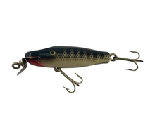Load image into Gallery viewer, Toad Tackle • ToadTackle.net • ToadTackle.co • ToadTackle.us • Vintage Antique Discontinued Fishing Lures • THE CREEK CHUB BAIT COMPANY (CCBCO) MIDGET PIKIE w/ Pressed Eyes Antique Fishing Lure in BLACK SCALE