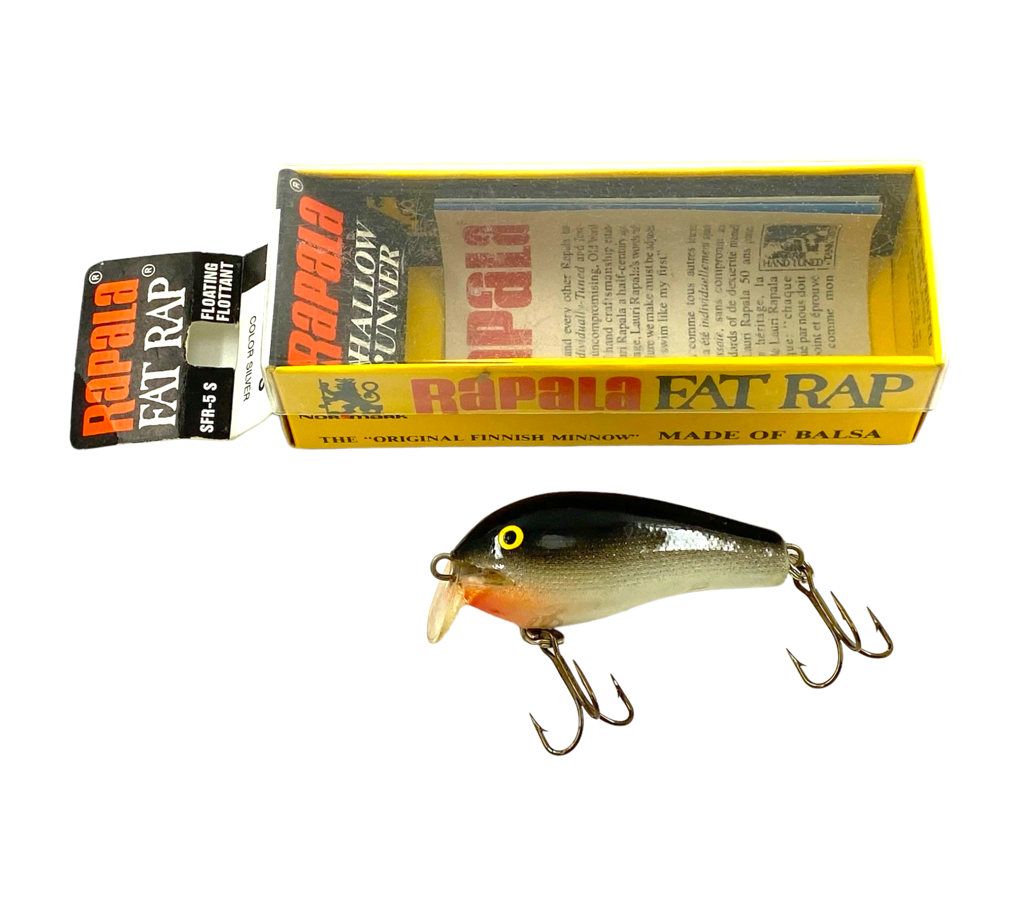 Finland • RAPALA LURES FAT RAP Size 5 Fishing Lure — SILVER – Toad