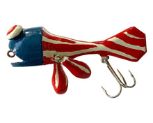 Load image into Gallery viewer, Left Facing View of MARTY'S YANKEE DOODLE DANDY "FROGGISH" Fishing Lure Handmade by MARK M. DEVLIN JR. Available at Toad Tackle.