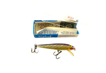 Cargar imagen en el visor de la galería, Series 50 • REBEL LURES SINKER MODEL MINNOW Fishing Lure w/ Vintage Box & Papers • 1050-05 PURPLE