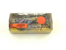 Cargar imagen en el visor de la galería, Boxed View of Fred Arbogast 1/4 oz HULA POPPER Fishing Lure with Original Box in Blackbird