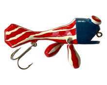 Load image into Gallery viewer, Right Facing View of MARTY'S YANKEE DOODLE DANDY "FROGGISH" Fishing Lure Handmade by MARK M. DEVLIN JR. Available at Toad Tackle.