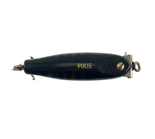 Charger l'image dans la galerie, Toad Tackle • ToadTackle.net • ToadTackle.co • ToadTackle.us • Vintage Antique Discontinued Fishing Lures • THE CREEK CHUB BAIT COMPANY (CCBCO) MIDGET PIKIE w/ Pressed Eyes Antique Fishing Lure in BLACK SCALE