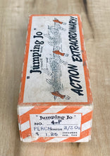 Load image into Gallery viewer, JUMPING JO Antique Fishing Lure with Original Retro Graphics Box. Made in Dayton, Ohio for Great Lakes Fish! 7
