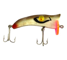 Load image into Gallery viewer, Right Facing View of amprey Lure And Tackle Company &quot;THE ORIGINAL LAMPREY&quot; Vintage Fishing Lure in SHAD with FLUORESCENT PINK LIP
