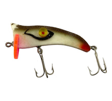 Load image into Gallery viewer, Left Facing View of amprey Lure And Tackle Company &quot;THE ORIGINAL LAMPREY&quot; Vintage Fishing Lure in SHAD with FLUORESCENT PINK LIP
