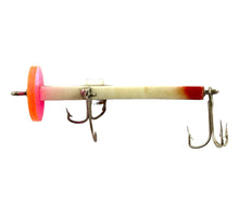 Load image into Gallery viewer, Belly View of amprey Lure And Tackle Company &quot;THE ORIGINAL LAMPREY&quot; Vintage Fishing Lure in SHAD with FLUORESCENT PINK LIP
