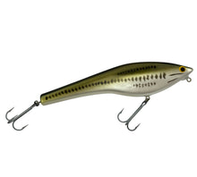 Load image into Gallery viewer, BAGLEYS B FLAT 8 SHINER GLIDE BAIT in LITTLE BASS ON WHITE
