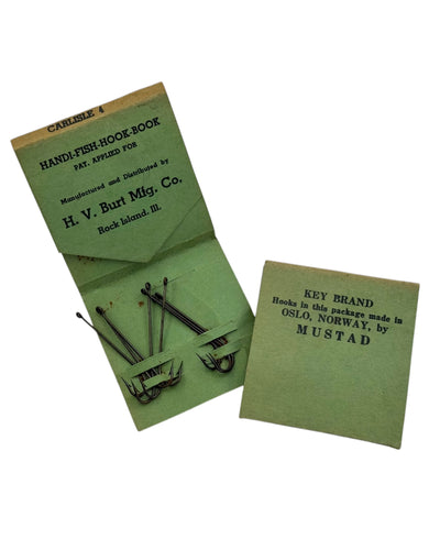antique fishing hooks carlisle 6 in matchbook rock island il