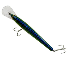 Load image into Gallery viewer, BAGLEYS DIVING BANG-O-B 8 BALSA FISHING LURE in HOT BLUE CHARTREUSE on SILVER FOIL D
