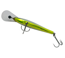 Load image into Gallery viewer, BAGLEY&#39;S DIVING BANG-O-B #6 Fishing Lure in CHARTREUSE on SILVER CHROME. Ventral
