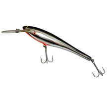 Load image into Gallery viewer, Florida Fishing Giant, BAGLEYS DIVING BANG-O-B 8 BALSA FISHING LURE in BLACK on SILVER CHROME db08 L
